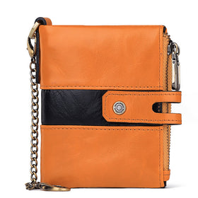 Men's Retro Leather Wallet with RFID Protection and Coin Purse