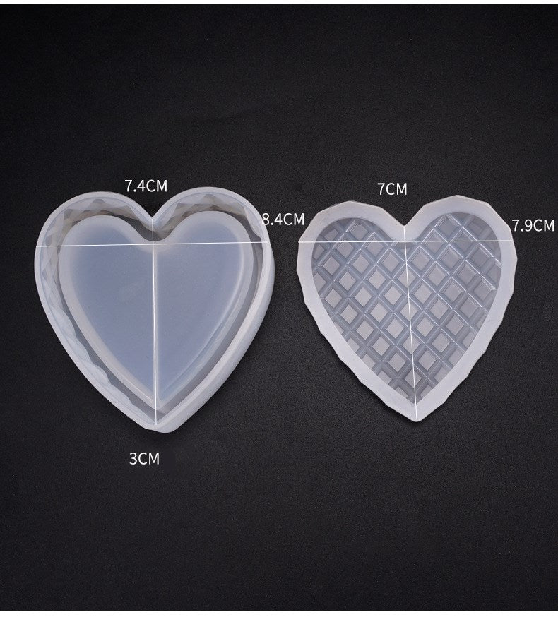 DIY Crystal Epoxy Heart-Shaped Silicone Mold Set