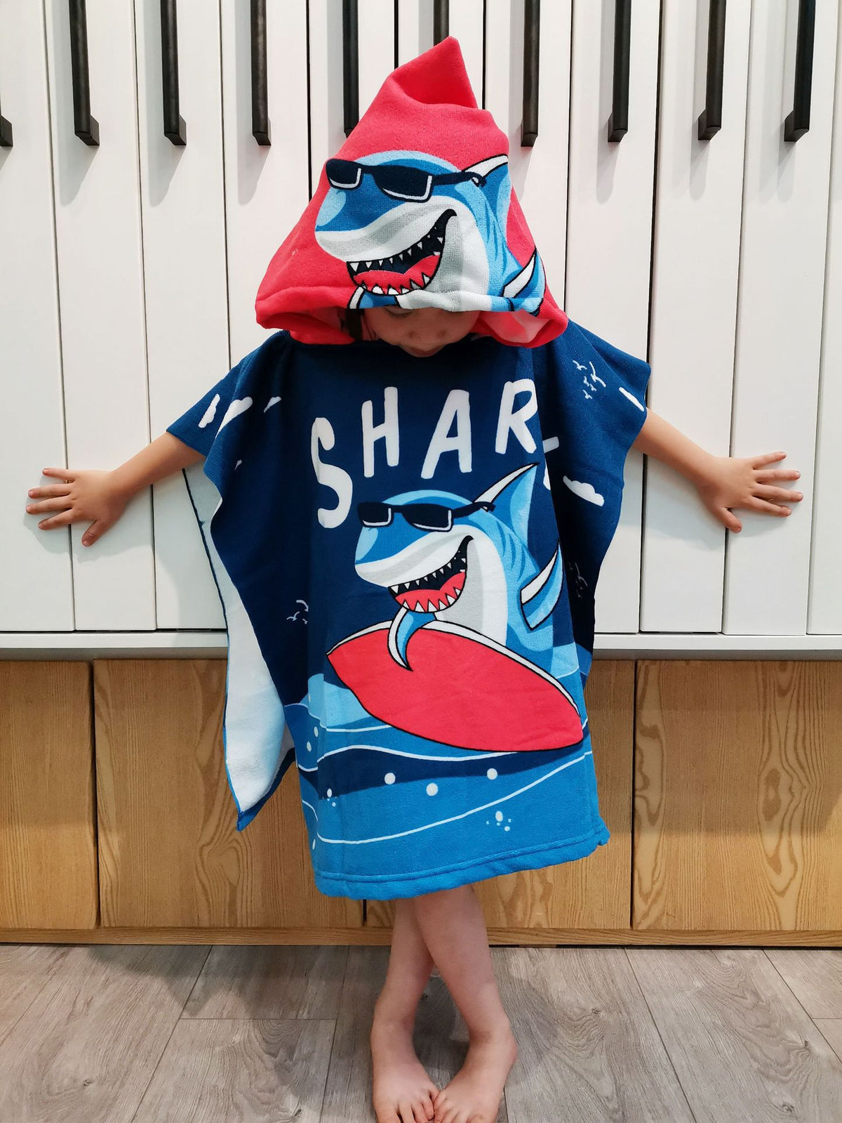 Children's Hooded Bathrobe with Soft, Absorbent Towel