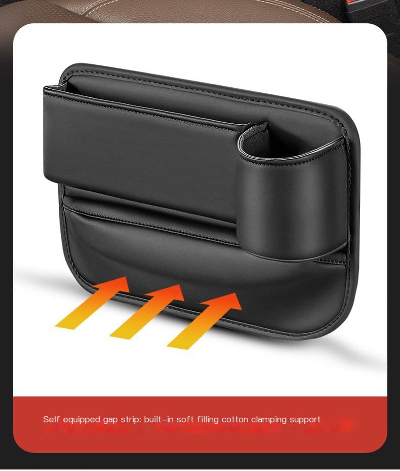 Leather storage box in car