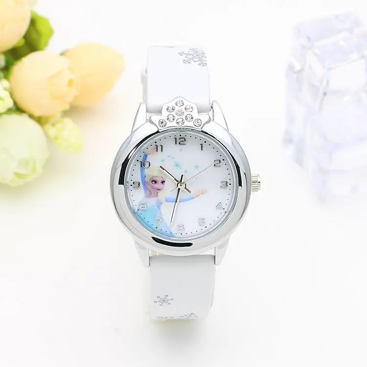 Cute Frozen Cartoon Kids' Watch with Leather Strap - Joomcy