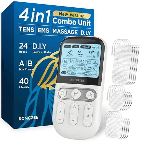 White kongzee 4-in-1 combo unit with a digital display and multiple therapy modes.