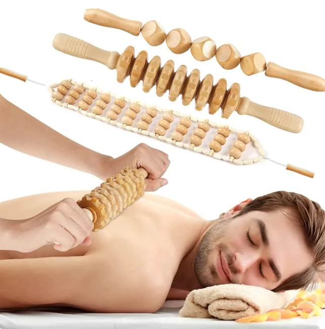 Wooden Anti-Cellulite Hand Massage Roller Set (Multiple Options)