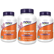 NOW Foods Supplements D-Mannose 500 mg Non-GMO Project Verified Healthy Urinary Tract* 120 Veg Capsules (Pack of 3)