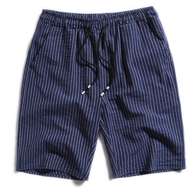 Men's Striped Cotton Five-Point Shorts