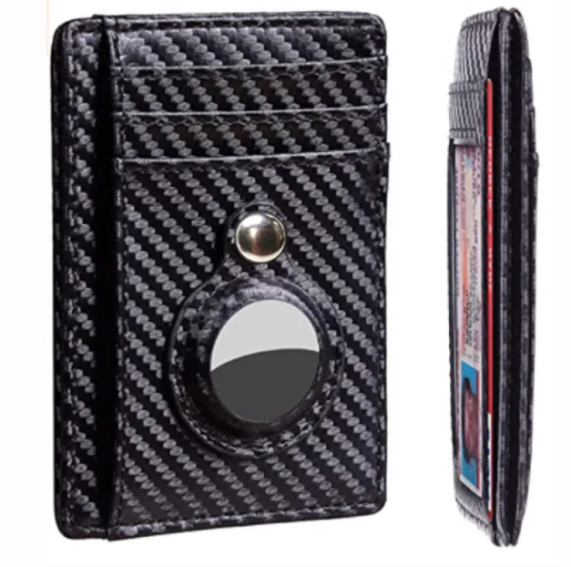 Slim RFID Wallet – Leather Anti-Theft Card Holder for AirTag