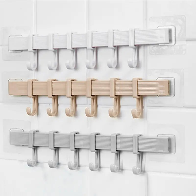 Powerful No-Trace Wall-Mounted Suction Hook with 6 Links