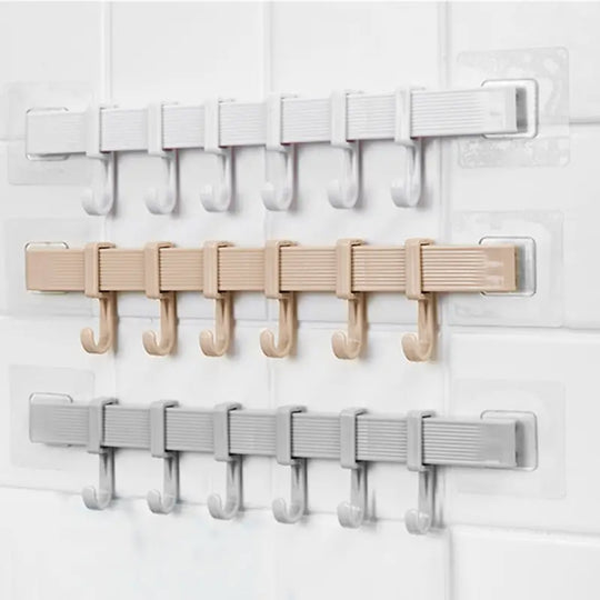 Powerful No-Trace Wall-Mounted Suction Hook with 6 Links