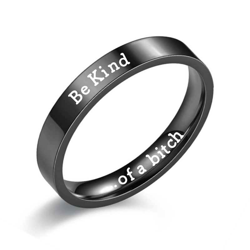 BeKind Titanium Steel Couple Ring - European & American Style