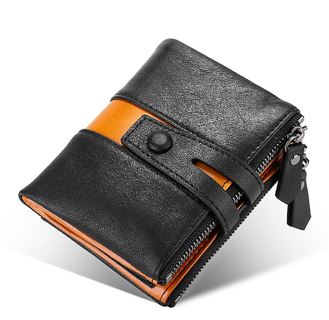 RFID Anti-Theft Leather Wallet - Vintage Men's Coin Purse
