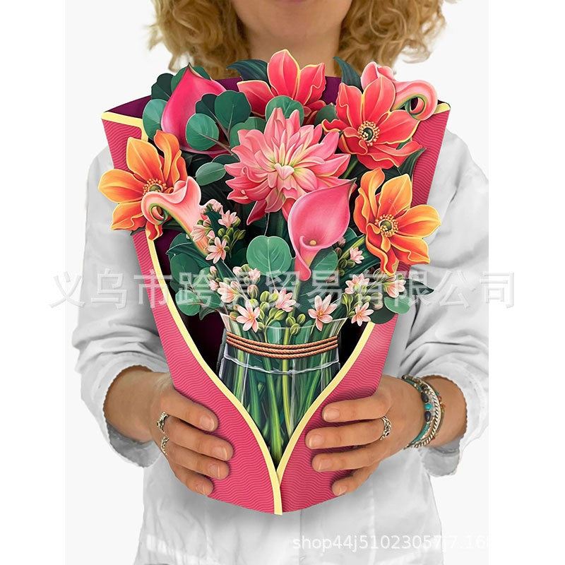 Creative 3D Flower Bouquet Mother's Day Cards