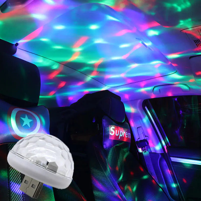 Car USB LED Rhythm Light with Voice Control - Joomcy