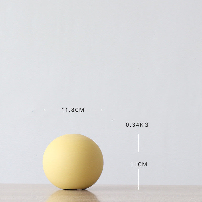 Nordic Style Round Ceramic Vase Decorative Piece