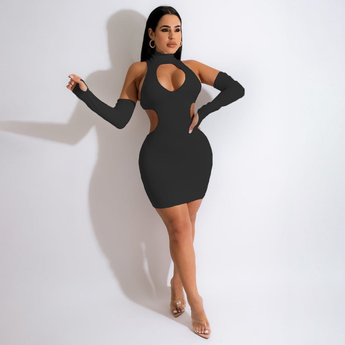 Off-the-Shoulder Cutout Summer Dress with Sleeves
