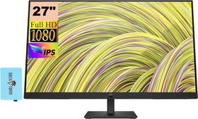 HP P27h G5 FHD Monitor 64W41AA#ABA Bundle with Docztorm Dock 27" FHD IPS (1920x1080) 75Hz Display 1 HDMI 1.4 1 DP 1.2 VGA VESA Mount (100x100 mm) Ideal for Office Work Black (2024 Latest Model)