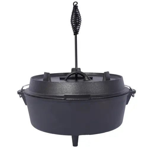 Outdoor Camping Deep Pot For Camping Fireplace Cooking Barbecue Baking Campfire