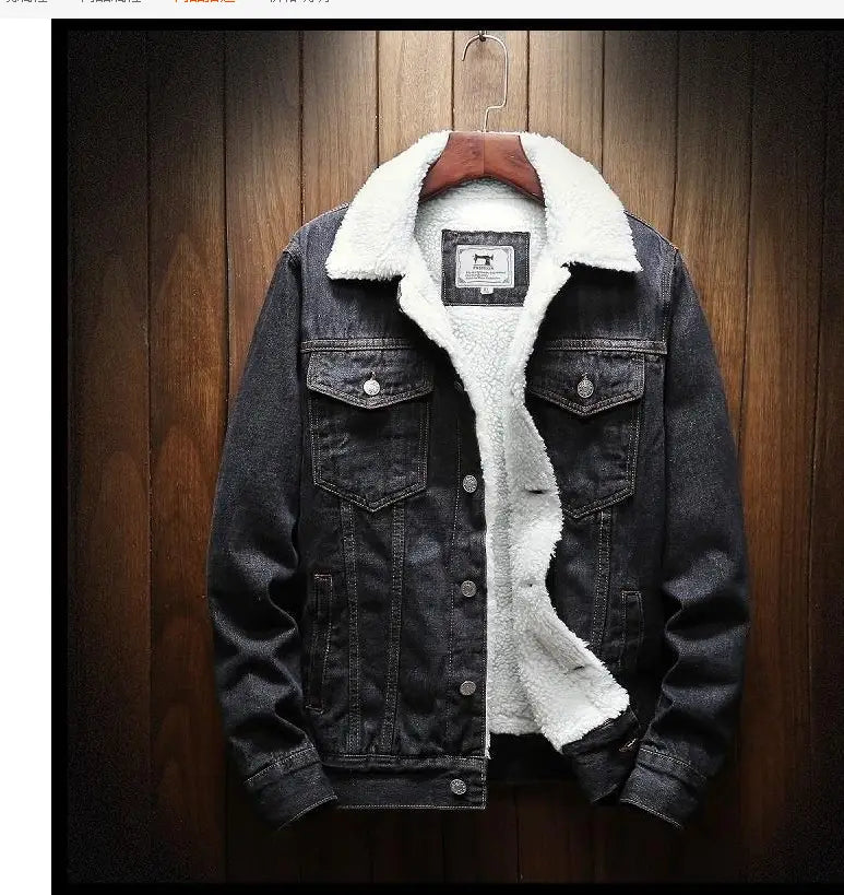 Men's Thick Cotton Jacket - Light Blue