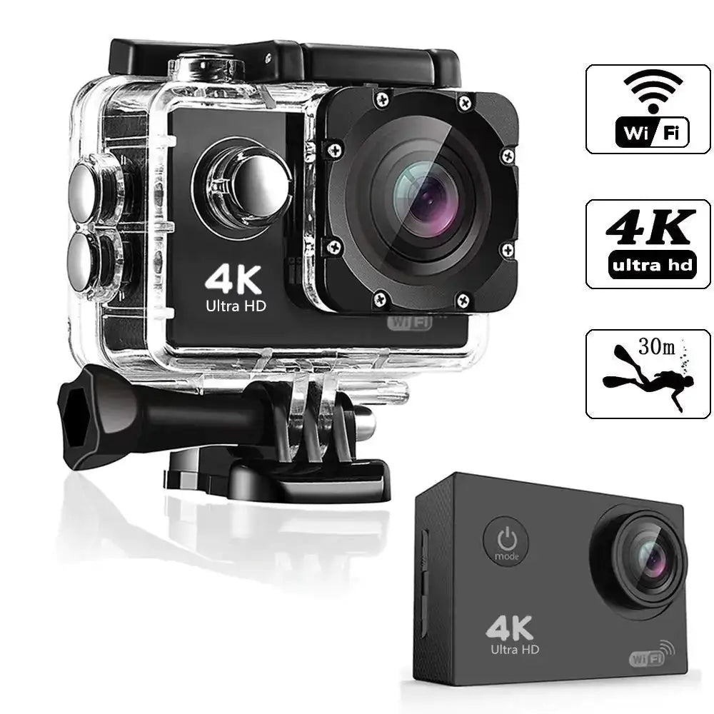 4K Action Camera with Remote Control and Waterproof Design