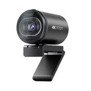 Black emerg 4k smartcam s90 webcam with a sleek cylindrical body and adjustable stand.