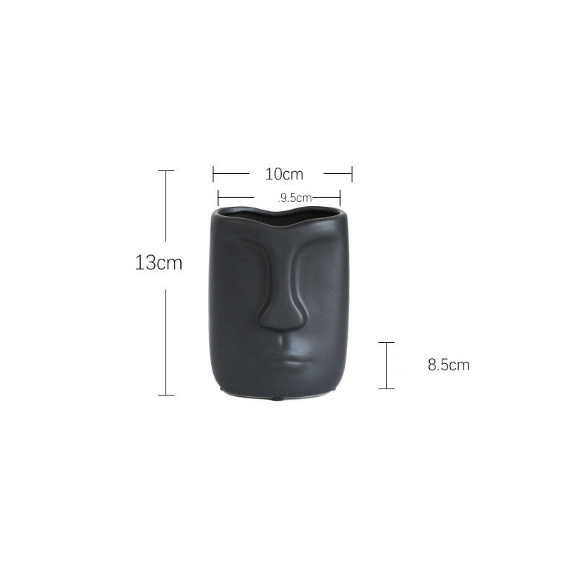 Nordic Ceramic Face Vase for Home Decor and Styling
