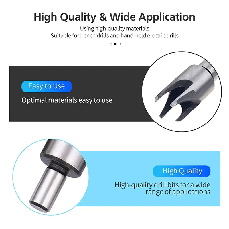 GOXAWEE 4pcs Wood Plug Cutter Drill Bit Set