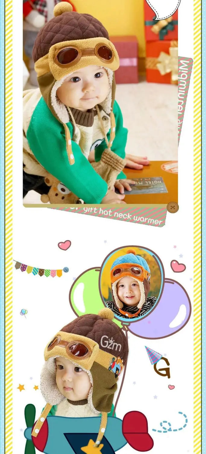 Winter Hipsters for Boys and Girls with Fluffy Earmuffs