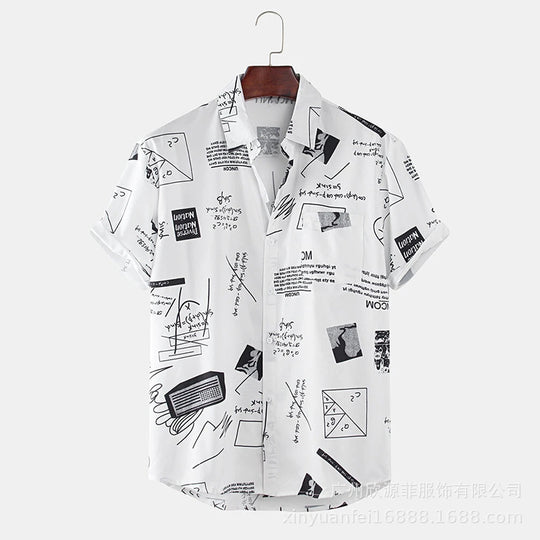 Men's Hawaiian Print Short Sleeve Shirt