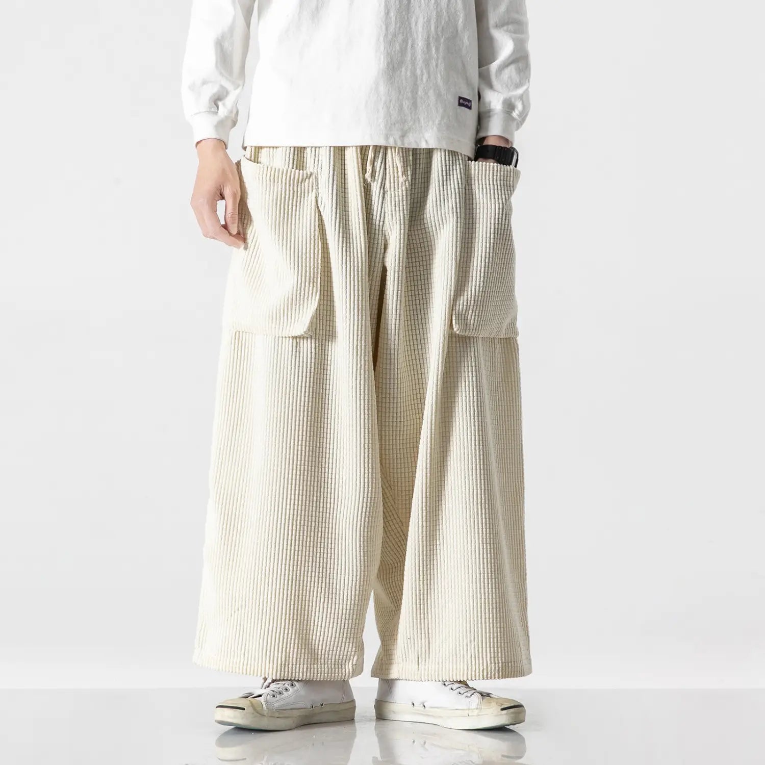 Men’s Loose Wide Leg Corduroy Straight Pants