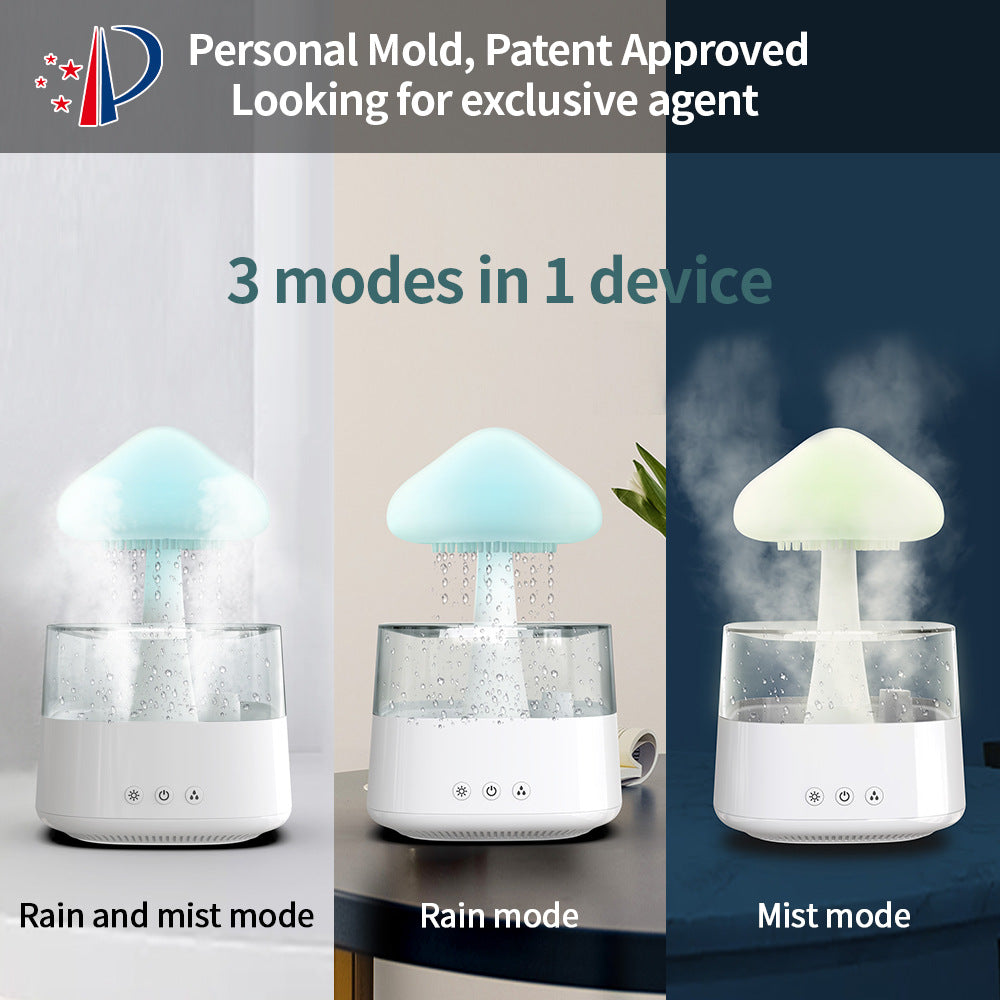 Cloud and Rain Humidifier with Colorful Night Light