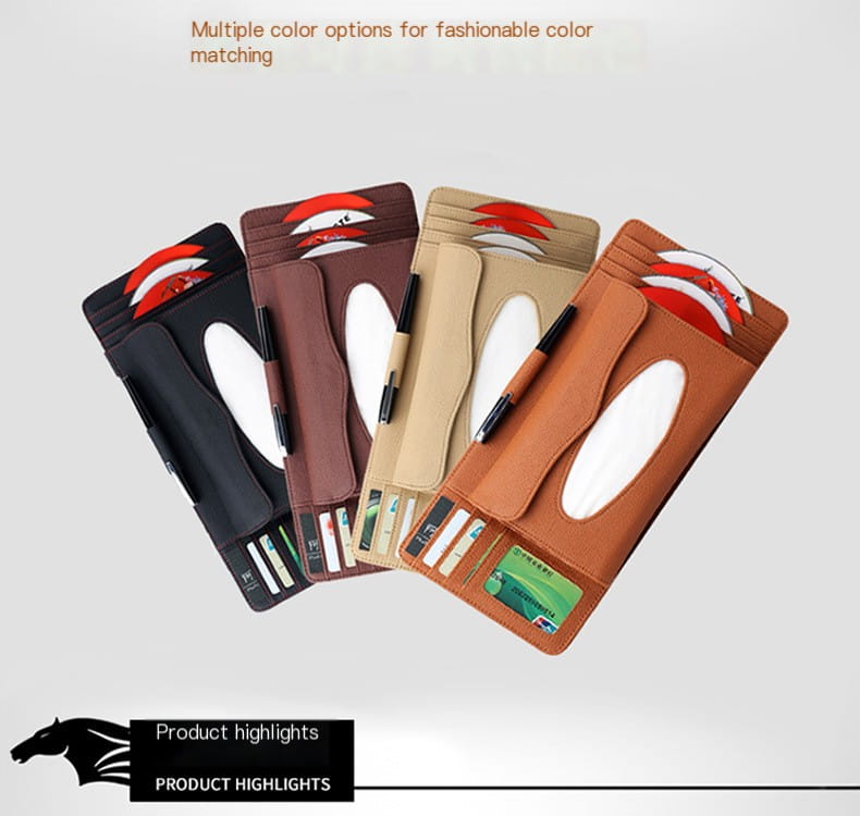 Car Sun Visor Organizer - Mocha Brown