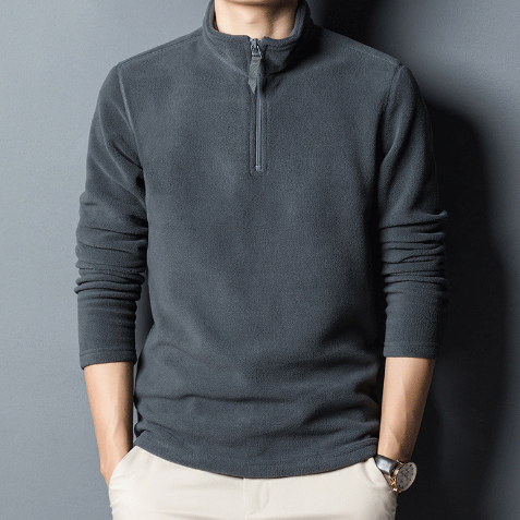 Men's High Neck Half-Zip Sweater & Long Sleeve T-Shirt