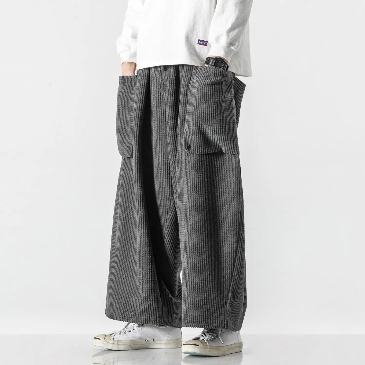 Men’s Loose Wide Leg Corduroy Straight Pants
