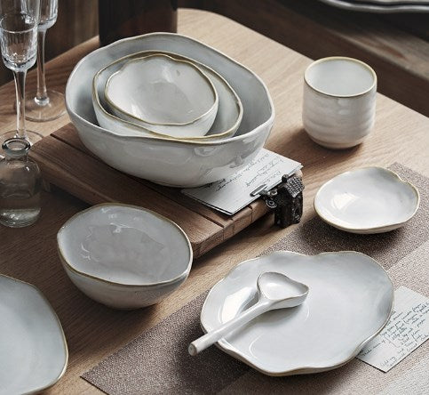 Ceramic Irregular Dinnerware Set with Bowls and Plates