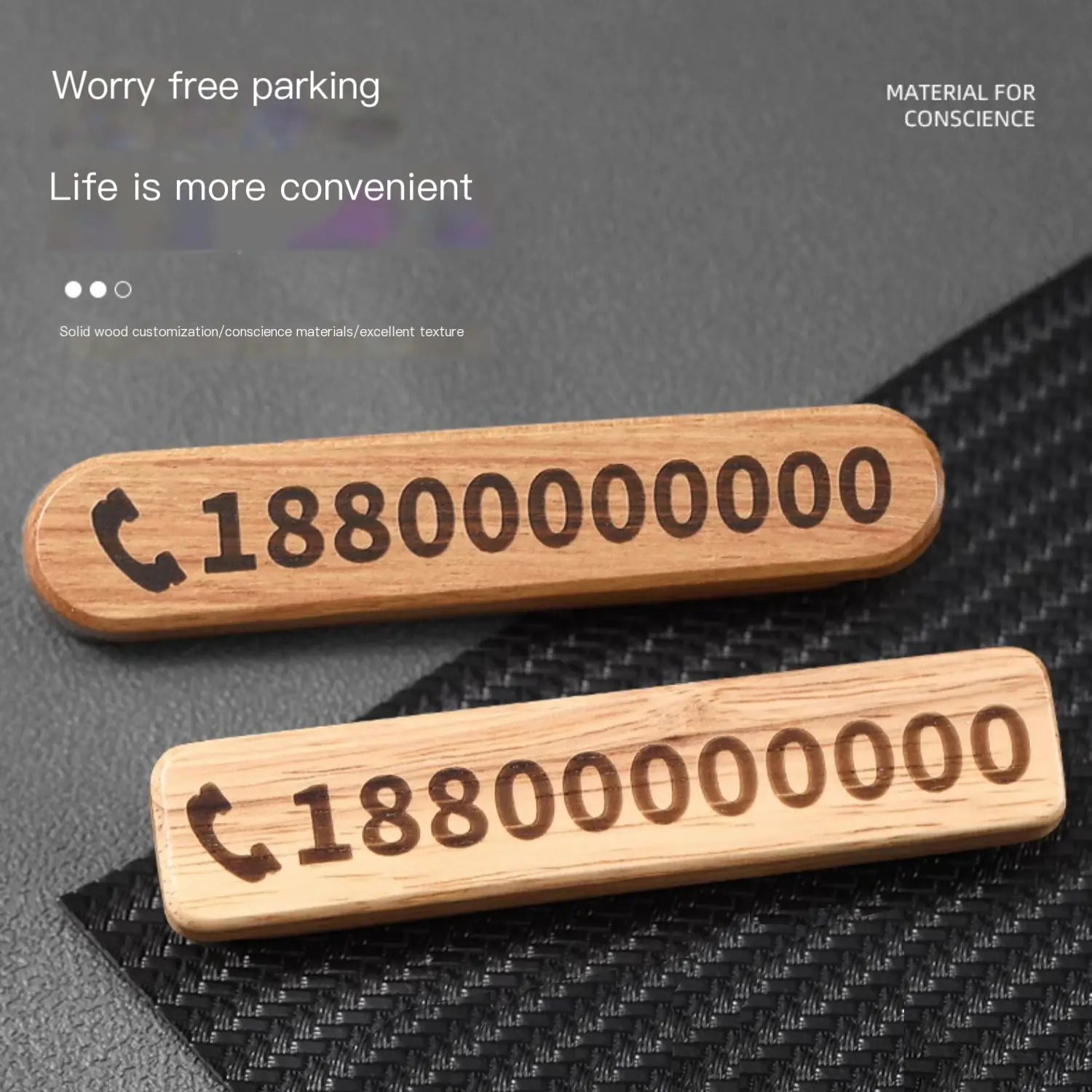 Walnut Car Temporary Parking Sign with Creative Design - Joomcy