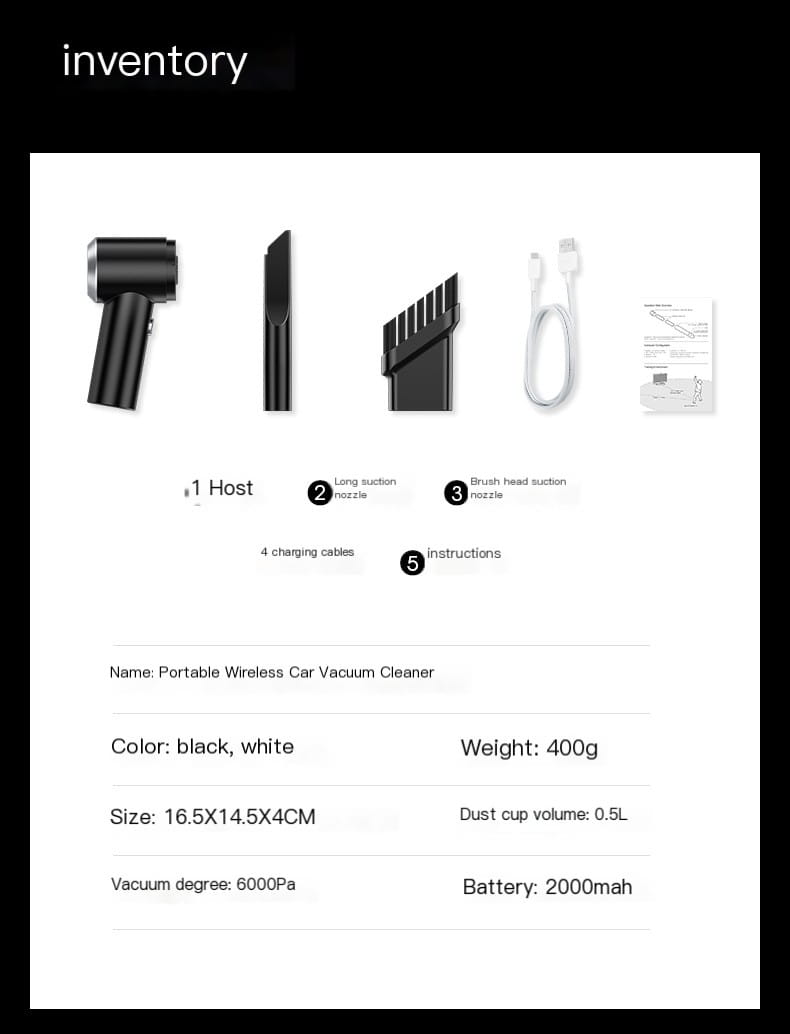 Wireless Car Vacuum Cleaner