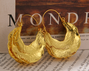 18K Gold Plated Half Pumpkin Hoop Earrings (One Pair)