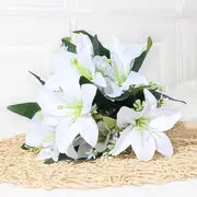 Lifelike Artificial Lily Flower Bouquet for Decoration