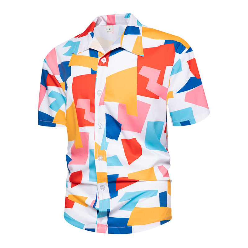 Men's Floral Short-Sleeved Hawaiian Retro Shirt