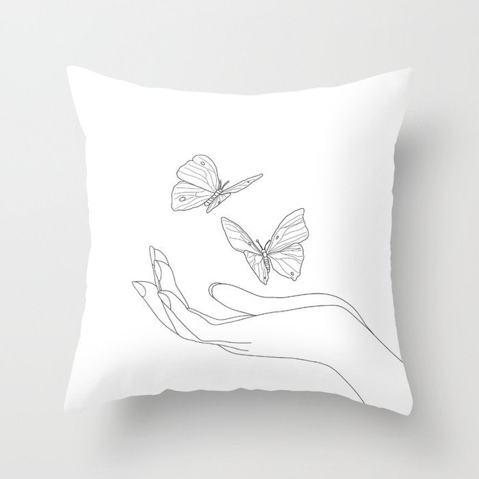 Black and White Geometric Pillowcase Design