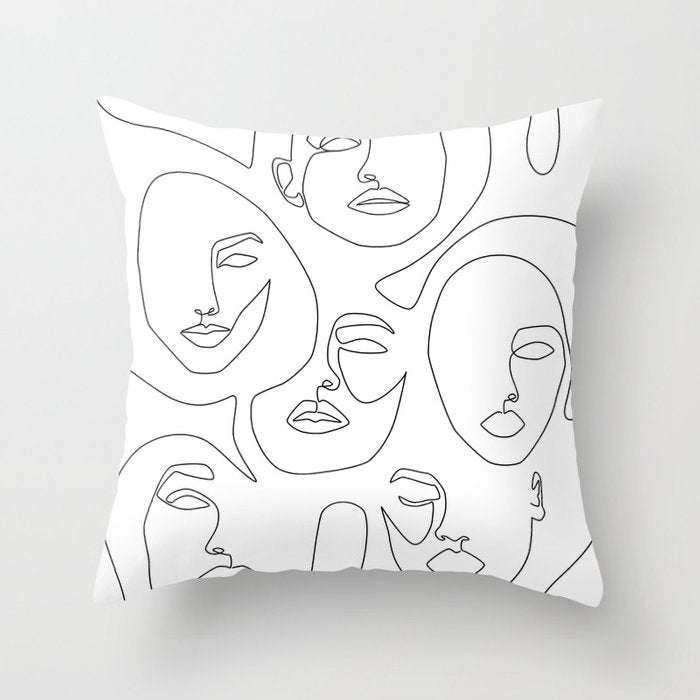 Black and White Geometric Pillowcase Design