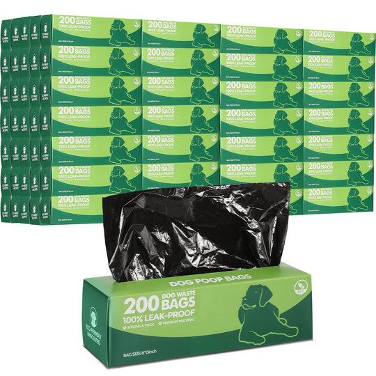 Sherr 20 Boxed Rolls 4000 Counts Dog Poop Bags Bulk Leak Proof Dog Waste Bags Universal Pet Waste Bags Doggy Roll Poop Bags for Puppy Pets Outdoor Walking and Travel 20 Rolls of 200 (Black)