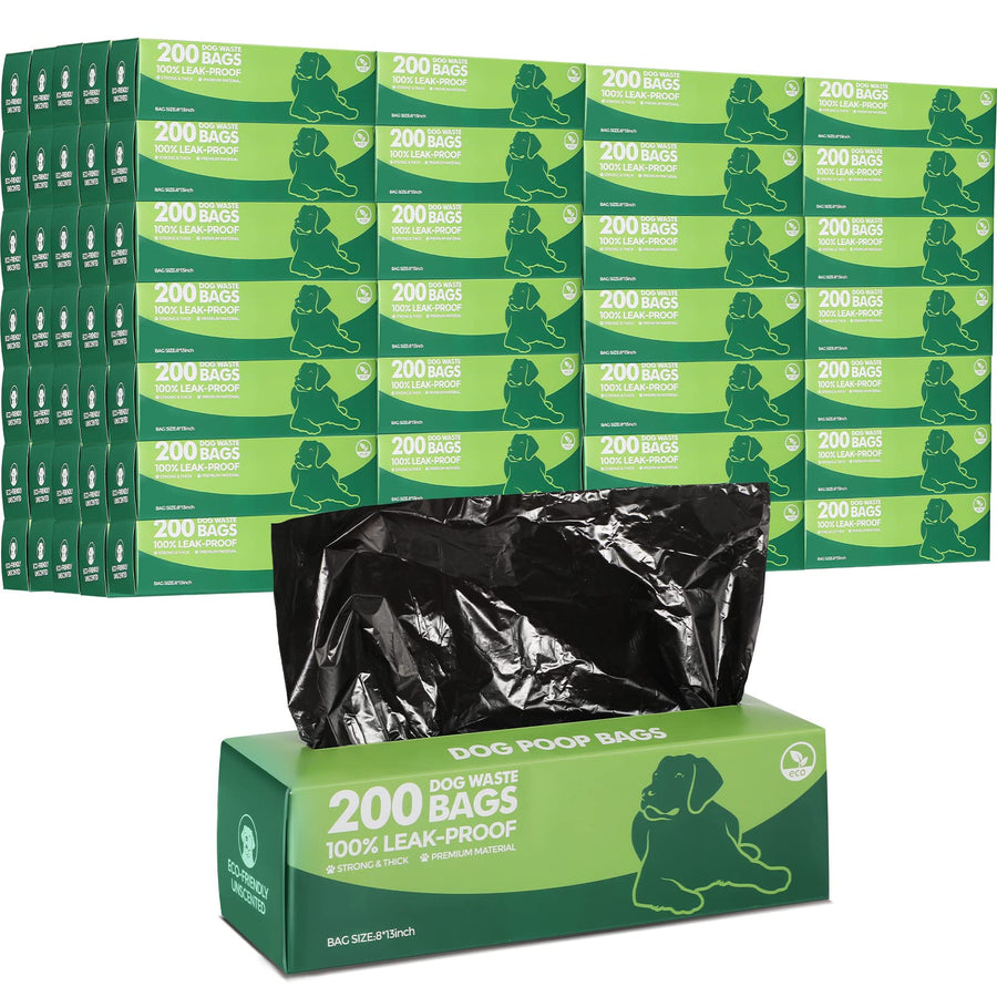 Sherr 20 Boxed Rolls 4000 Counts Dog Poop Bags Bulk Leak Proof Dog Waste Bags Universal Pet Waste Bags Doggy Roll Poop Bags for Puppy Pets Outdoor Walking and Travel 20 Rolls of 200 (Black)