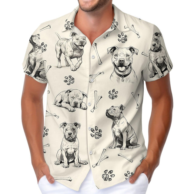 HUNTFAMI Summer Beach Hawaiian Shirts for Men - Casual Button Down Short Sleeve Floral Tropical Vacation Shirts