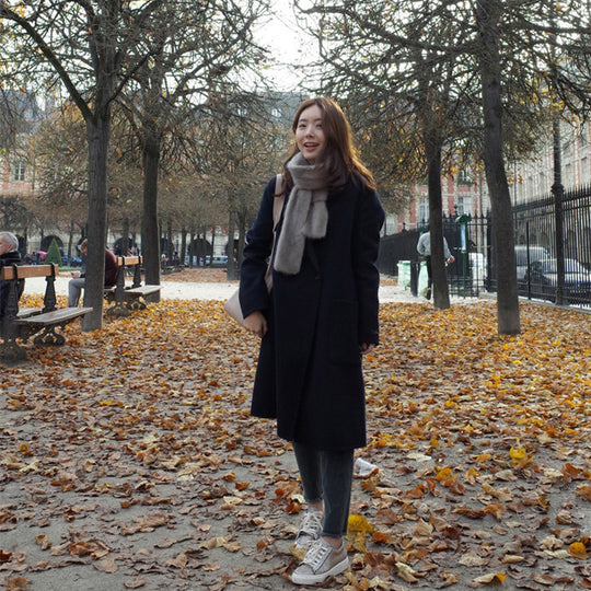 Women's Mid-Length Loose Woolen Coat