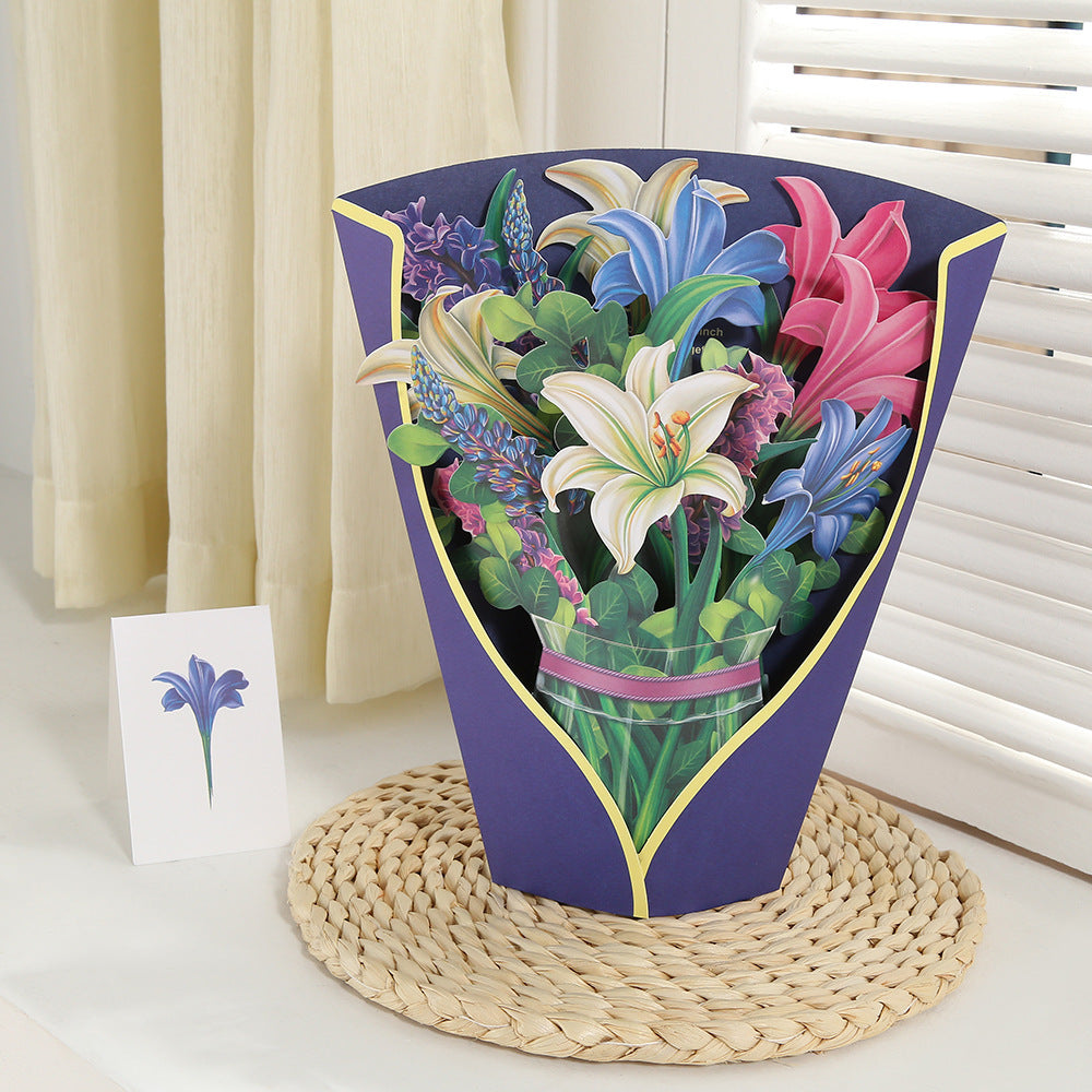 Creative 3D Flower Bouquet Mother's Day Cards