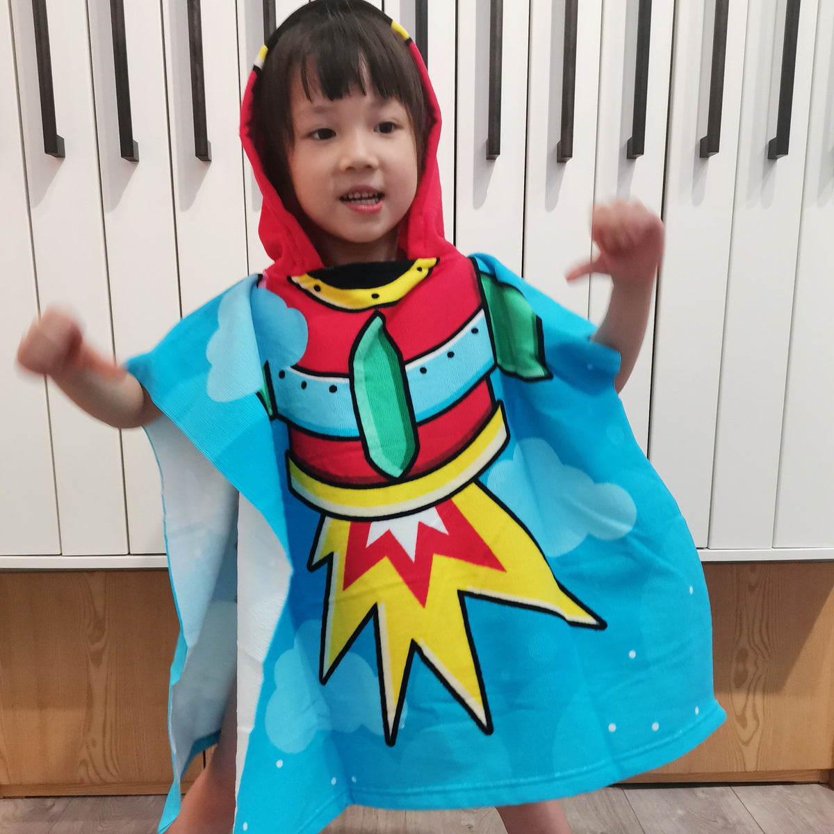 Children's Hooded Bathrobe with Soft, Absorbent Towel