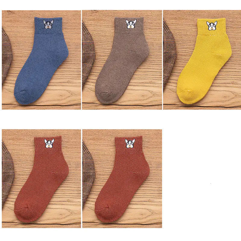 Cartoon Embroidered Tube Socks - Joomcy