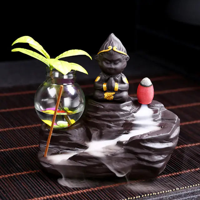 Ceramic Incense Burner with Creative Sun Wukong Design - Joomcy