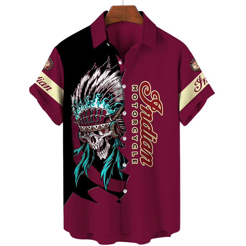 Men's Beach Short Sleeve Hawaiian Shirt - Summer Print