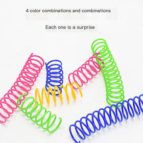 Interactive Colorful Plastic Spring Cat Toy Balls (4 Pack)